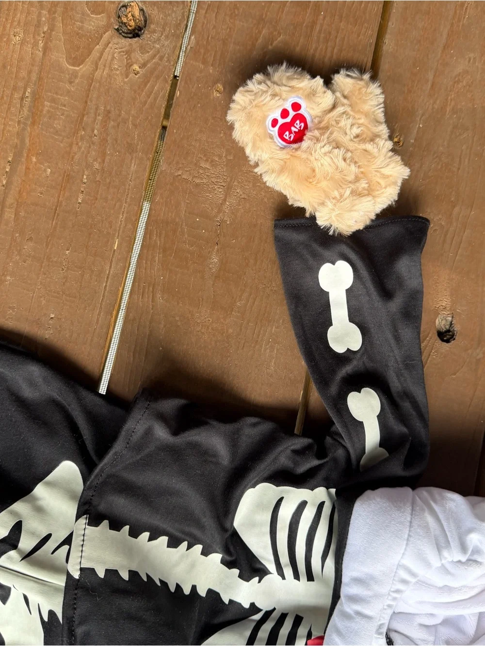 Build A Bear Black Skeleton Bear Costume with Plush Hood 12-18 months